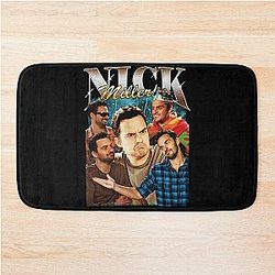 Nick Miller Vintage Tshirt, Retro Fan Tees Bath Mat