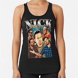 Nick Miller Vintage Tshirt, Nick Miller Retro Fan Tees Racerback Tank Top