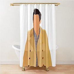 Nick Miller Trench Coat Vector Drawing Shower Curtain