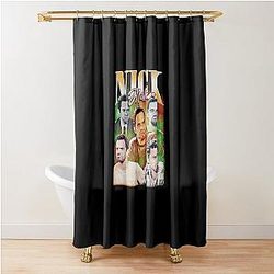 Nick Miller Vintage Bootleg Style Shower Curtain