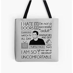 Nick Miller All Over Print Tote Bag