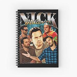 Nick Miller Vintage T Shirt Retro Fan Tees Spiral Notebook