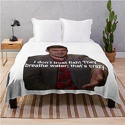Nick Miller doesn't trust fish! Throw Blanket