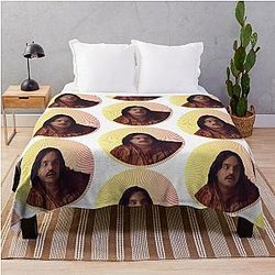 Nick Miller Mustachio Throw Blanket