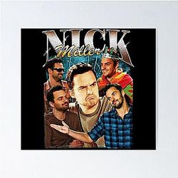 Nick Miller Vintage Tshirt, Retro Fan Tees Poster
