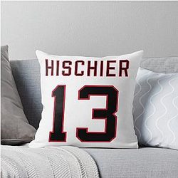 Nico Hischier White Throw Pillow