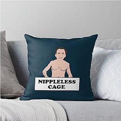 Nicolas Cage Without Nipples Throw Pillow