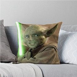 Nicolas Cage Yoda Photoshop Throw Pillow