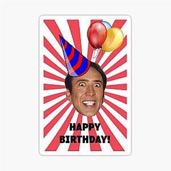 Nicolas Cage Birthday Sticker