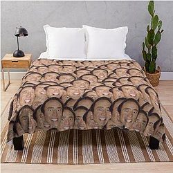 Nicolas Cage Meme Throw Blanket