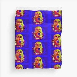 Nicolas Cage in Faceoff In Primary Colors Duvet Cover