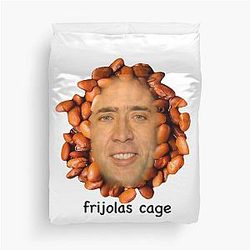 Nicolas Cage Ironic Funny Cursed Duvet Cover
