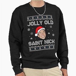 Jolly Old Saint Nicholas Christmas Pullover Sweatshirt