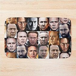 Nicholas Cage Faces Pattern - Nicolas Cage - Nick Cage Bath Mat