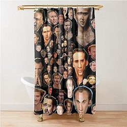 Nicholas Cage Faces Pattern Shower Curtain