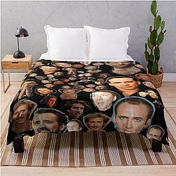 Nicholas Cage Faces Pattern Throw Blanket
