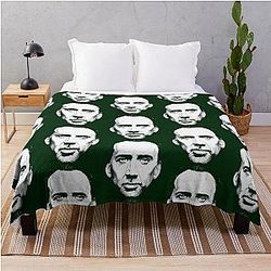Nicolas Cage Portrait Throw Blanket