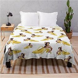 Nicolas Cage Banana Throw Blanket