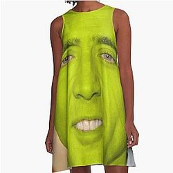 Nicolas Cage Shrek A-Line Dress