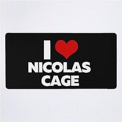 I Love Nicolas Cage Desk Mat