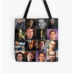 Nicolas Cage Photo Collage All Print Tote Bag