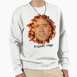 Nicolas Cage ironic funny cursed Pullover Sweatshirt