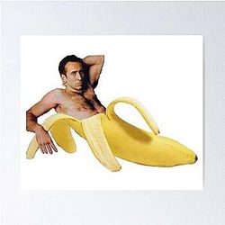 Nicolas Cage In Banana Original Yellow Poster