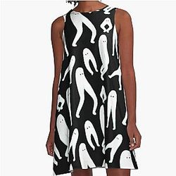 Haunted Pants Dance Pattern A-Line Dress - Fresno Nightcrawler