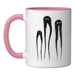 Fresno Nightcrawlers Haunted Walking Pants Ceramic Mug, Pink and White