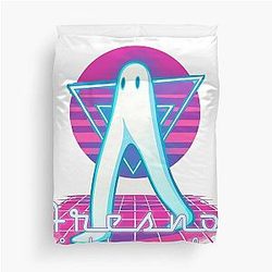 Fresno Nightcrawler Synthwave Neon Arcade Cryptid Duvet Cover
