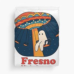 Fresno Nightcrawler Swing Ride – Cute Cryptid Carnival Art Duvet Cover
