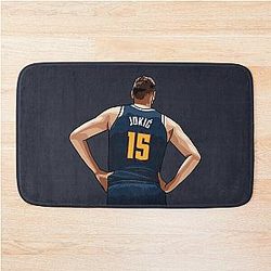 Nikola Jokic Vector Dark Blue Bath Mat
