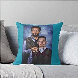 Nikola Jokic Jamal Murray Denver Nuggets Throw Pillow