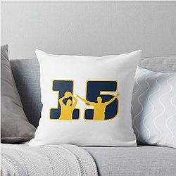 Nikola Jokic Jersey and Dark Blue Throw Pillow