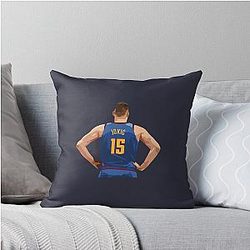 Nikola Jokic Back Throw Pillow