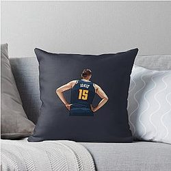 Nikola Jokic Dark Blue Throw Pillow