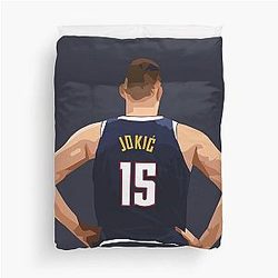 Nikola Jokic Vector Qiang Duvet Cover
