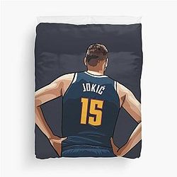 Nikola Jokic Back Dark Blue Duvet Cover