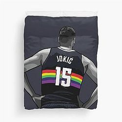 Nikola Jokic Vector Back Rainbow Quilt Cover