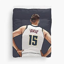 Nikola Jokic Vector Duvet Cover