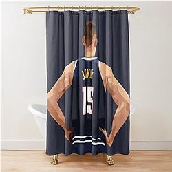 Nikola Jokic Vector Back Shower Curtain