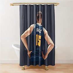 Nikola Jokic Back Dark Blue Shower Curtain