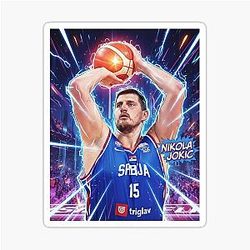 Nikola Jokic Serbian Eurobasket Poster Sticker