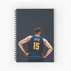 Nikola Jokic Vector Dark Blue Spiral Notebook