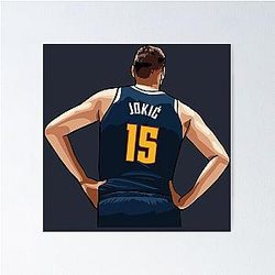 Nikola Jokic Back Dark Blue Poster