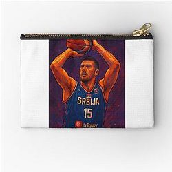 Nikola Jokic Serbia Paint Art Poster Zipper Pouch