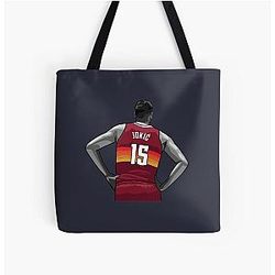 Nikola Jokic Vector Back Qiang Cotton Tote Bag