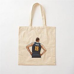 Nikola Jokic Vector Back Dark Blue Cotton Tote Bag