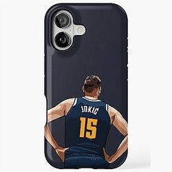 Nikola Jokic Vector Back Dark Blue iPhone Tough Case