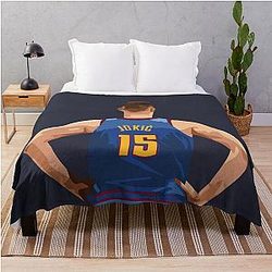 Nikola Jokic Back Qiang Throw Blanket